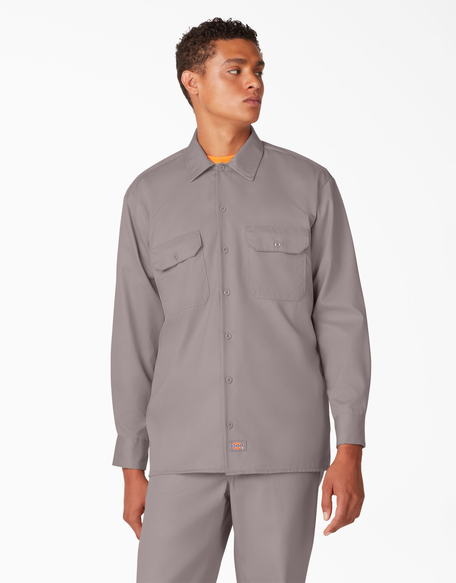 L Details about   Dickies Men's Long Sleeve Work Shirt